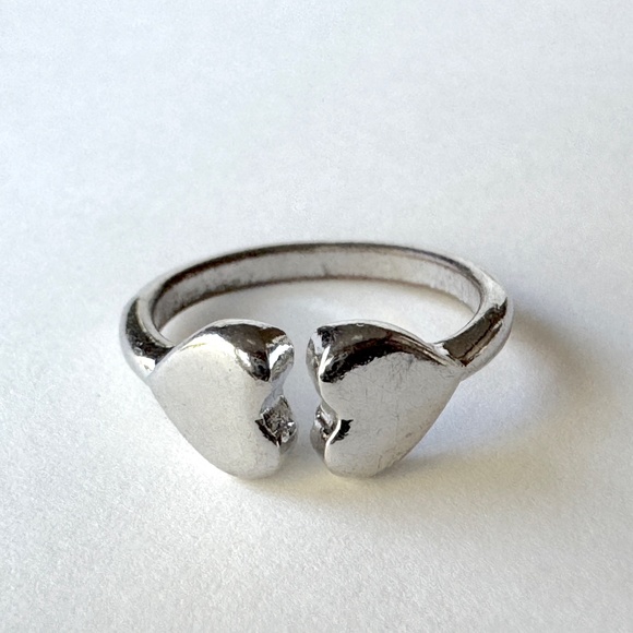 Double Heart Ring size 3, silver - Picture 4 of 10